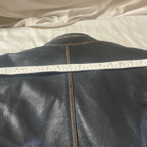 Andrew Marc, mens, medium, brown leather motorcycle jacket - Picture 12 of 16